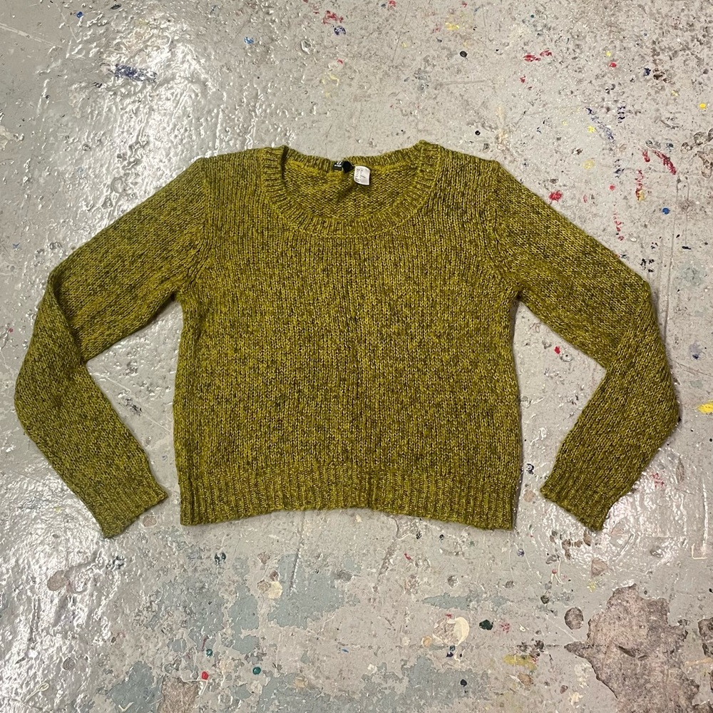 H&M Divided Chunky Cropped Sweater – Olive/Moss Green – Size US 4 (EU 34)